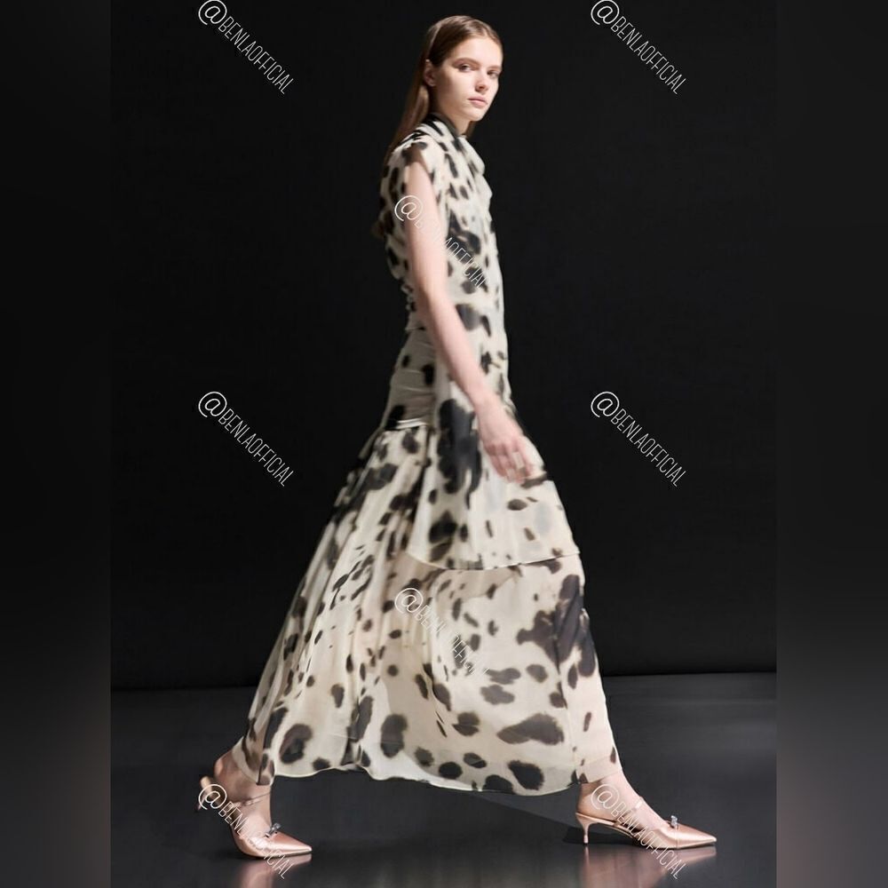 NWTβZARA ANIMAL PRINT VOLUMINOUS DRESS ZWβCOLLECTION - Picture 7 of 15